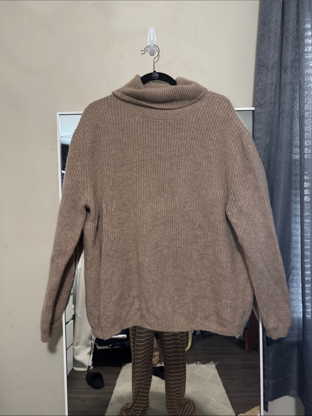 Quince Cashmere Taupe Cowl Neck Sweater